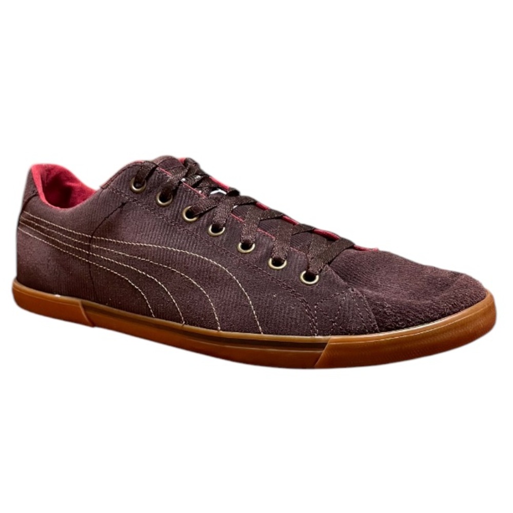 PUMA brown suede casual lace up style athletic sneakers size 11.5